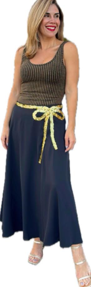 BLACK AND GOLD BOW SKIRT