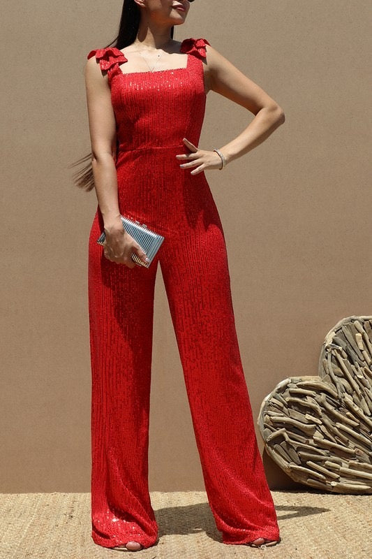 VIBRANT RED JUMPSUIT