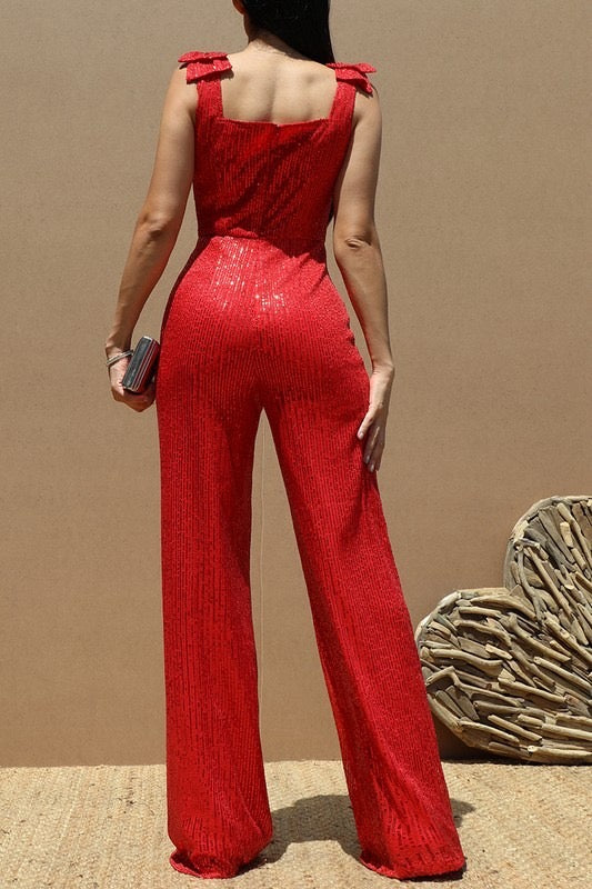 VIBRANT RED JUMPSUIT