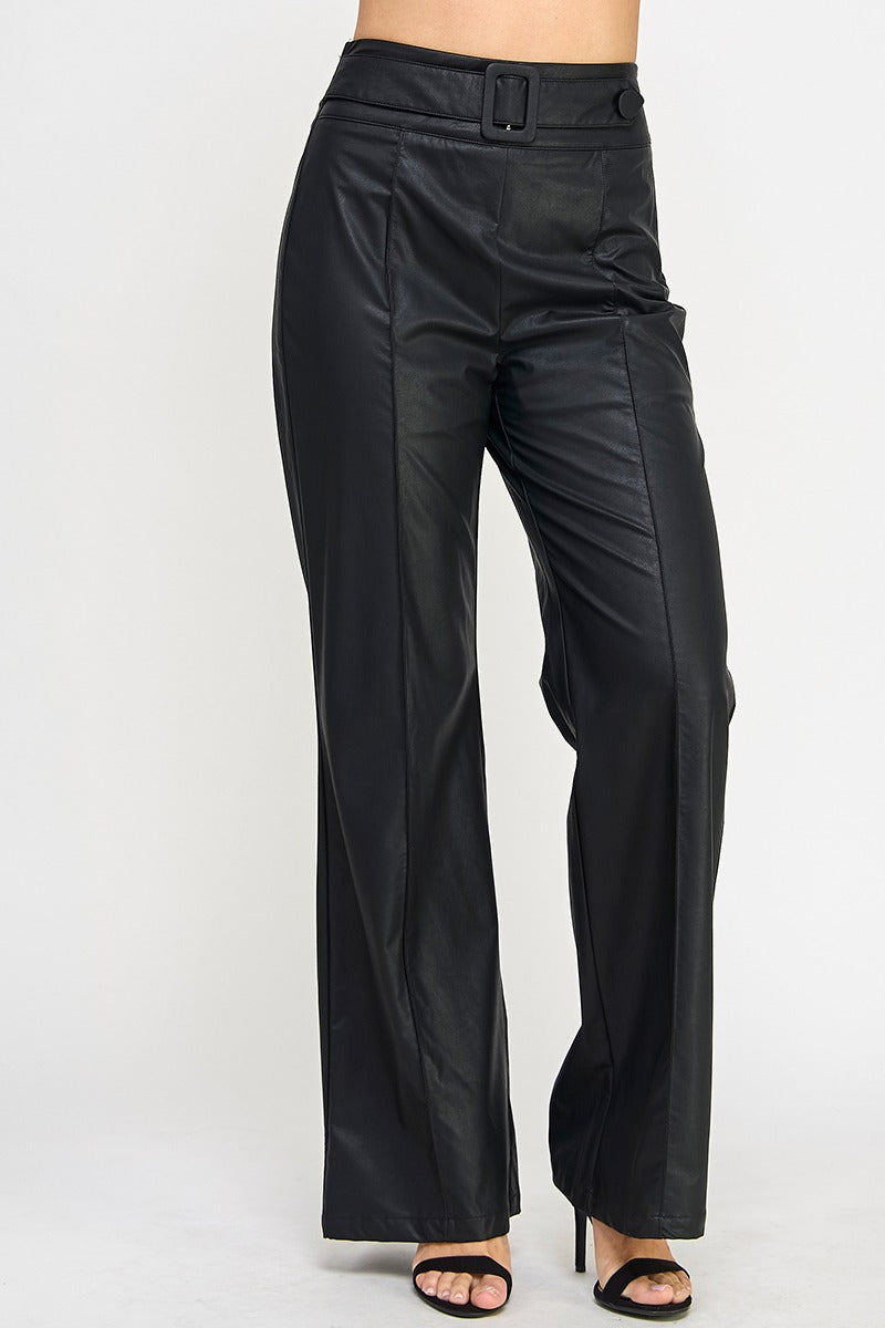 SLEEK BLACK LEATHER PANTS