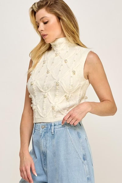 PEARL WHITE CROCET TOP