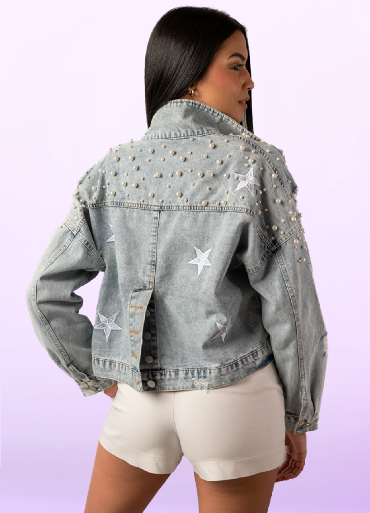 PEARLS AND STARS JEAN JACKET