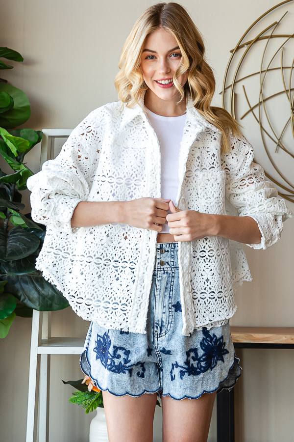  ATHENS WHITE KNITTED JACKET