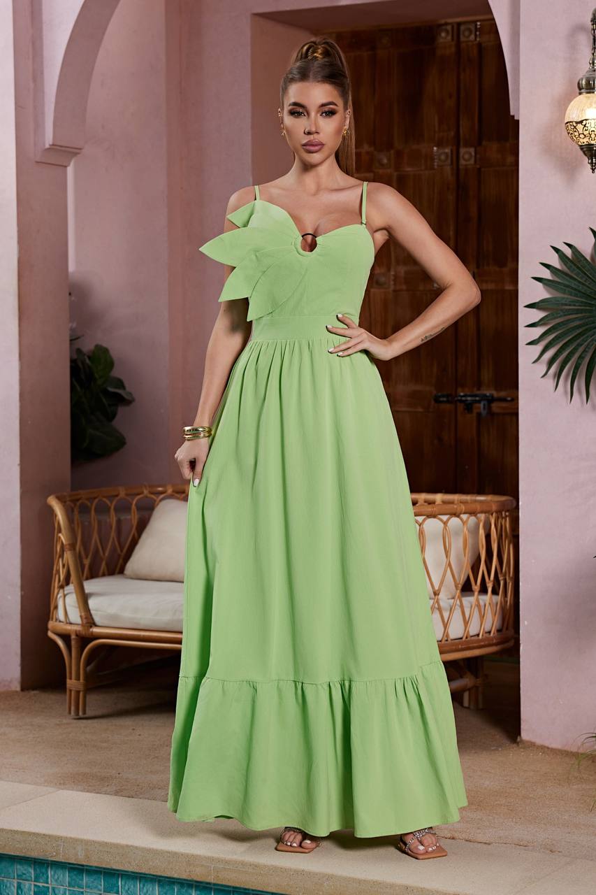 LEAF CASCADE MAXI DRESS