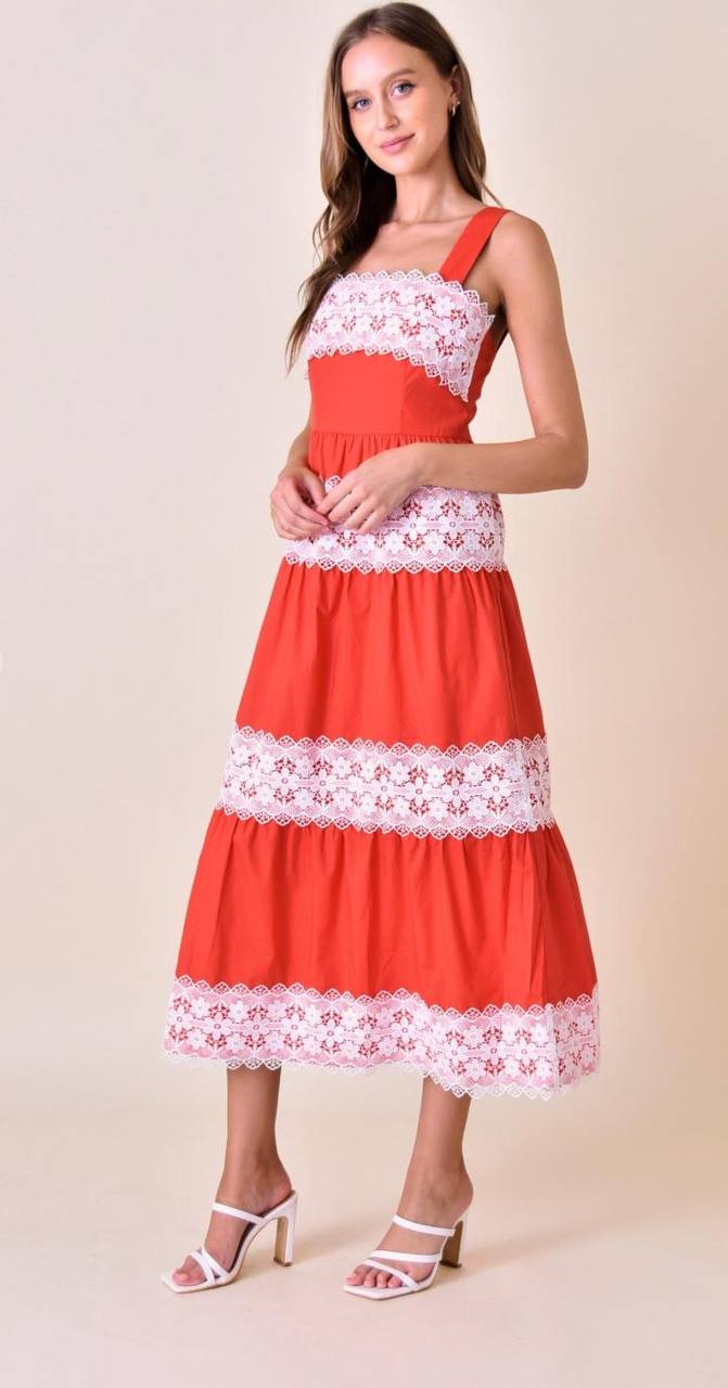 CORAL LACE DREAM DRESS