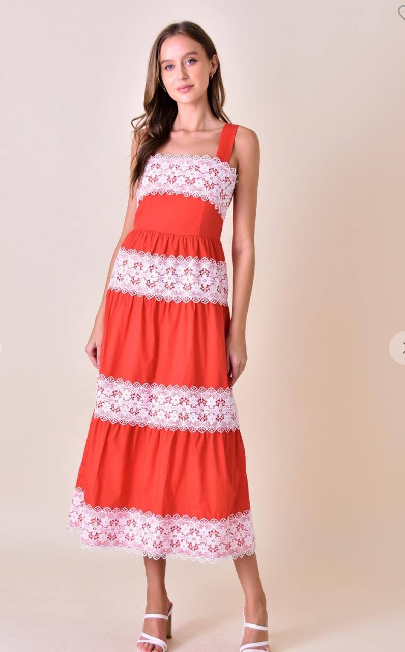 CORAL LACE DREAM DRESS