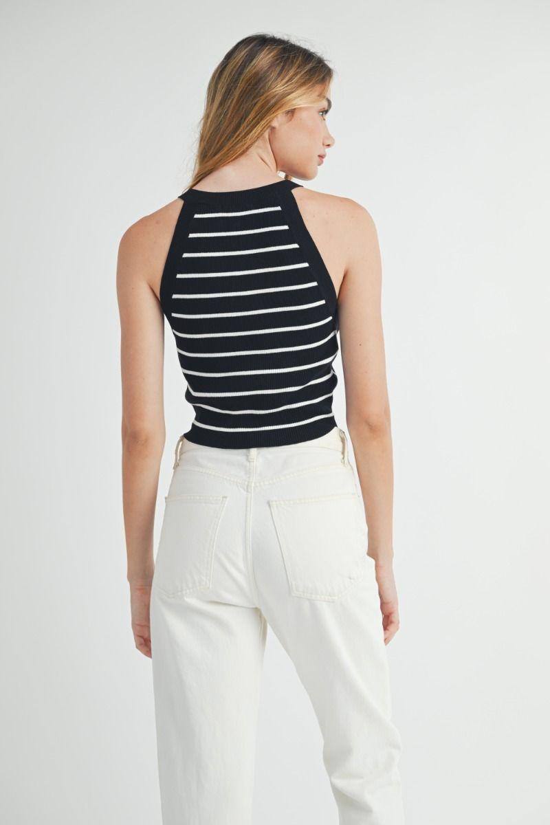 STRIPED NOIR CAMI TOP