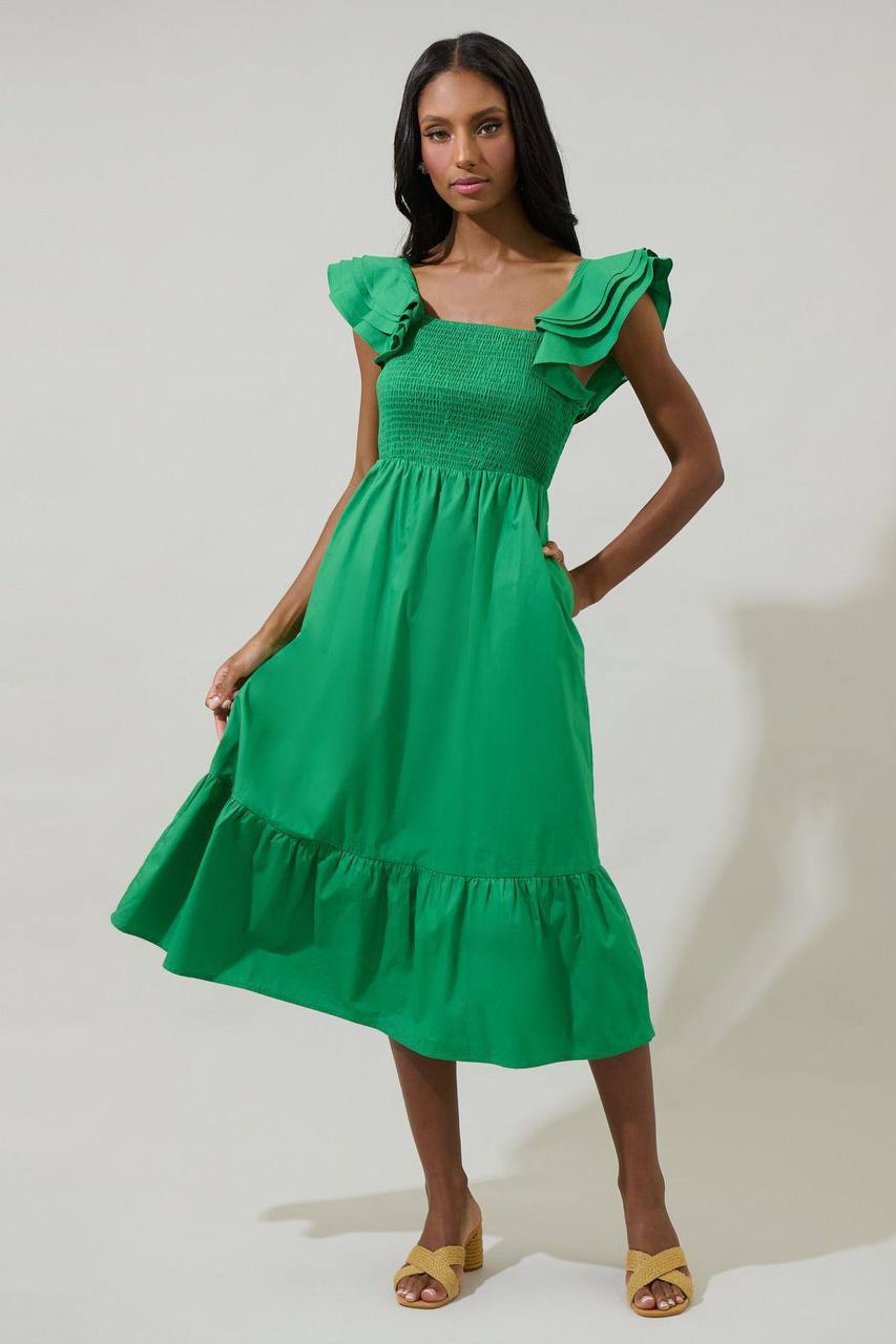 EMERALD CASCADE DRESS