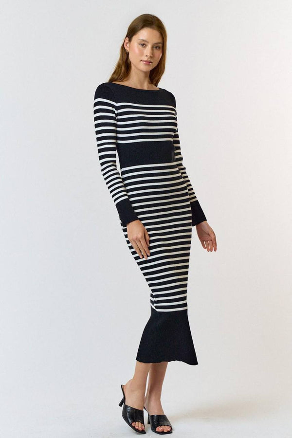 STRIPED SHADOW BODYCON DRESS