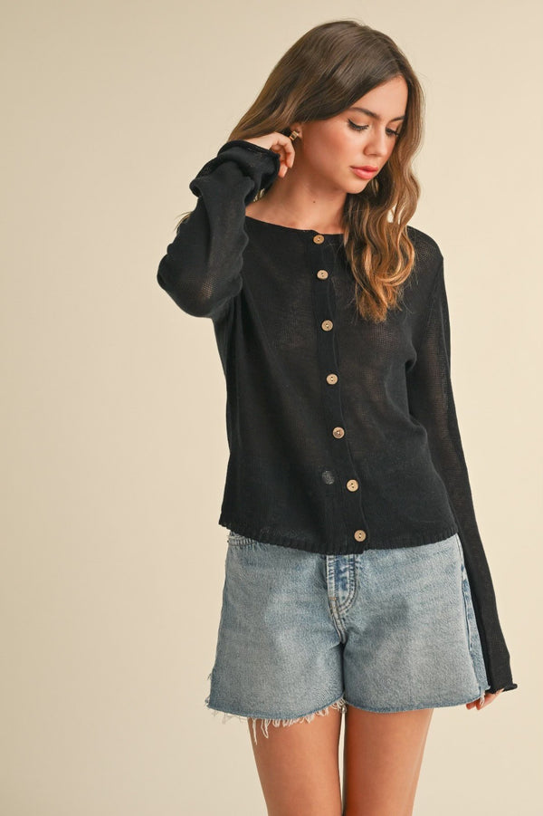 DELICATE BLACK CARDIGAN